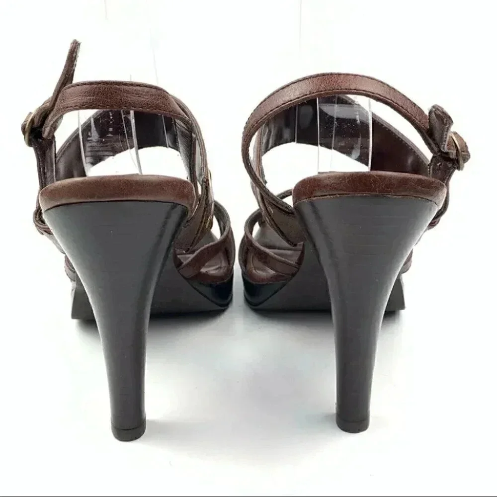 Chinese laundry Suzana platform heels 8.5 brown studded strappy vintage Y2k
